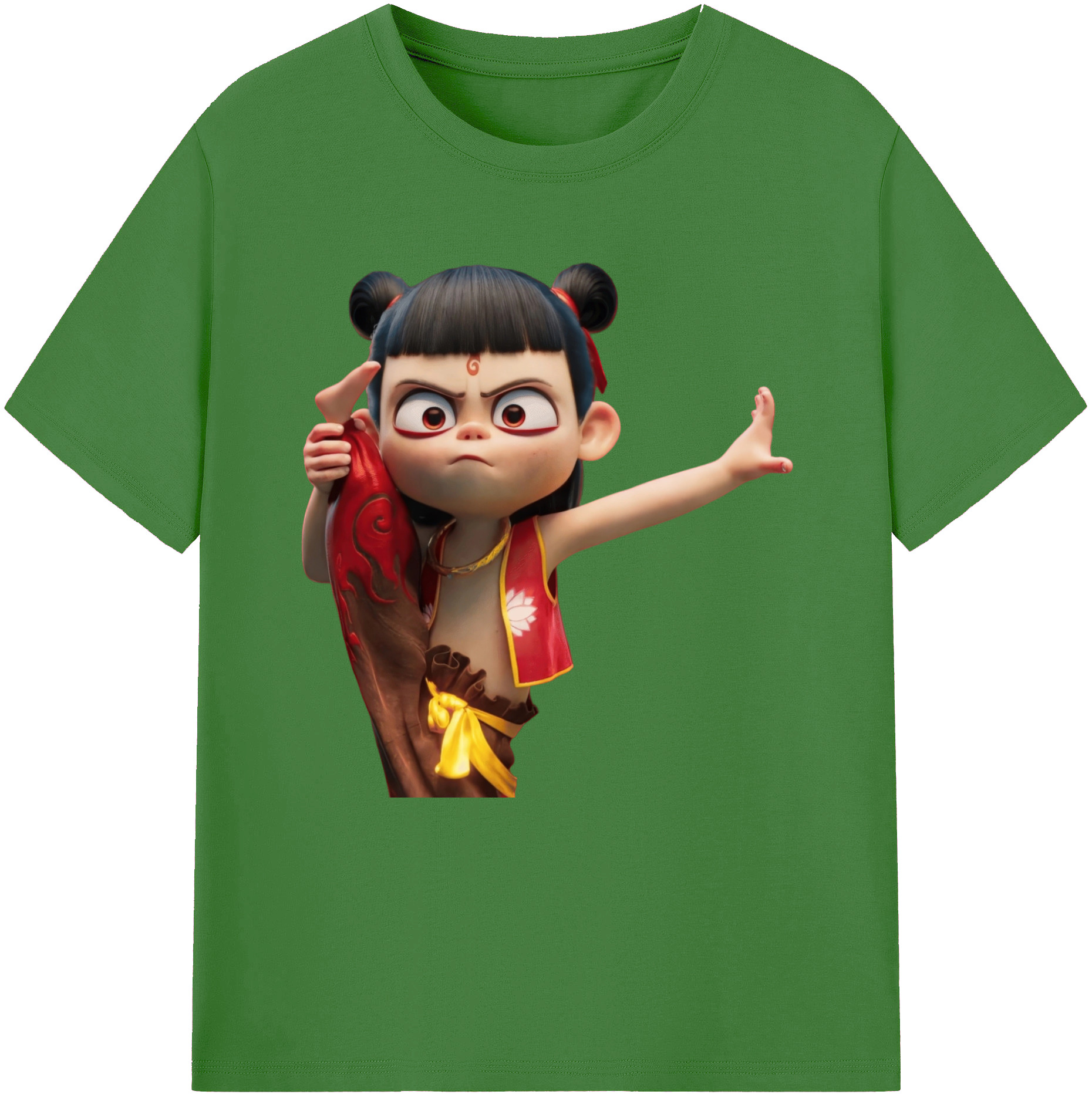 （画像用） Ne Zha 2 ナタ 魔童の大暴れ レディースカジュアルプリントTシャツ（綿100％）